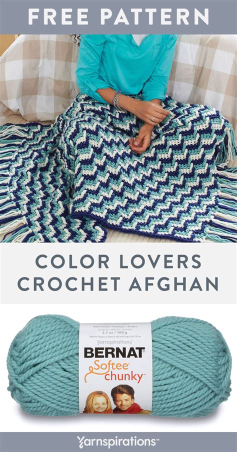 Free Color Lovers Afghan Crochet Pattern Using Bernat Softee Chunky