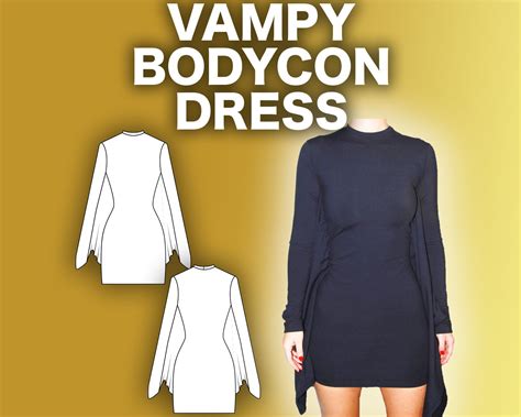 Vampire Bodycon Dress Sewing Pattern Julianna Zinchenko Etsy