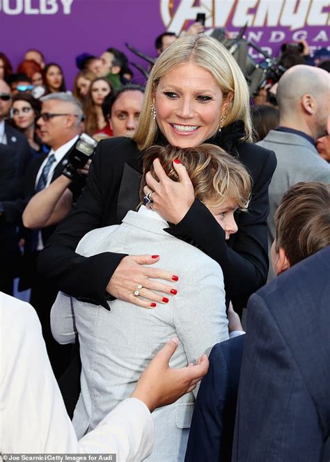 Gwyneth Paltrow Embraces Son Moses In Rare Public Sighting At The La Premiere Of Avengers
