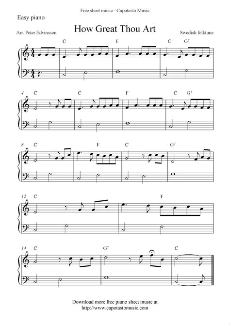 Easy Sheet Music For Beginners Free Easy Piano Sheet Music How Great