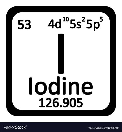 Periodic Table Element Iodine Icon Royalty Free Vector Image