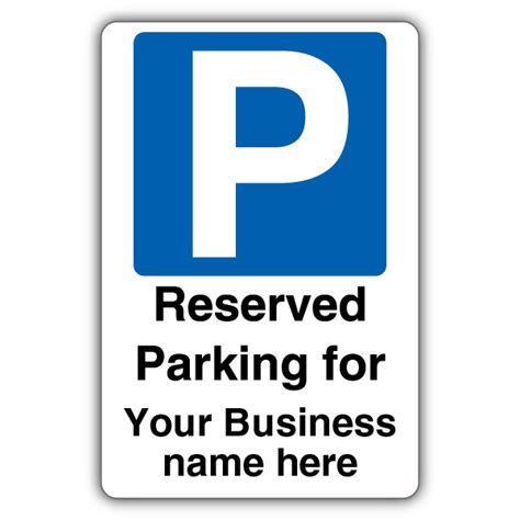 Custom Business Name Reserved Parking Parking Spot Reserved