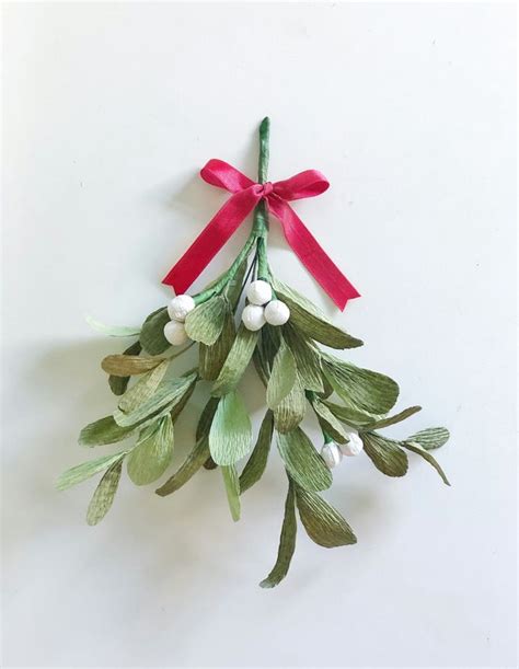 Paper Mistletoe Sprig Folksy Christmas Minimalist Christmas Tree