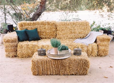 A Lounge Was Made Out Of Haystacks Where Guests Could Relax In Perfect
