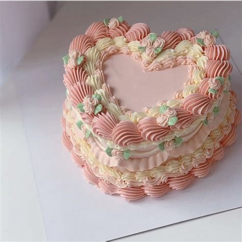 Pink Heart Cake Pretty Birthday Cakes Cute Birthday Cakes Vintage Cake