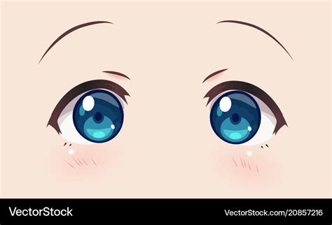 Real Eyes Anime Manga Girls Royalty Free Vector Image
