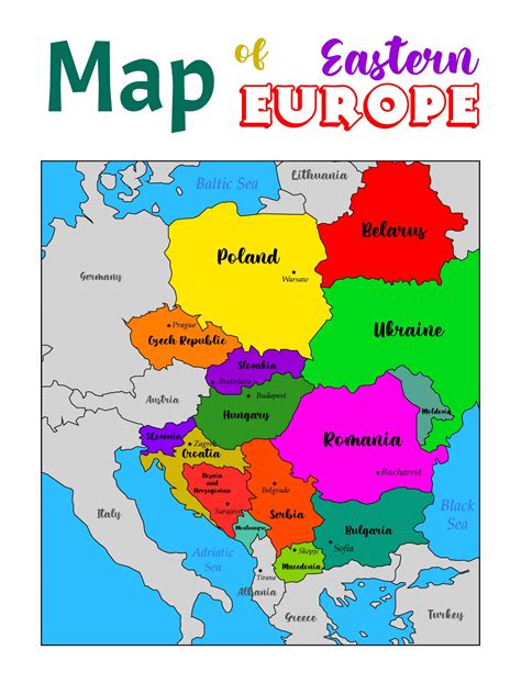 6 Best Images Of Printable Maps Of Eastern Europe Eastern Europe Maps