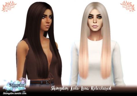 Shimydim Anto`s Lena Hair Retextured Sims 4 Hairs