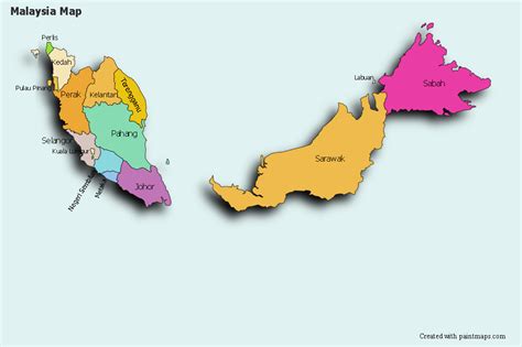 Create Custom Malaysia Map Chart With Online Free Map Maker Color