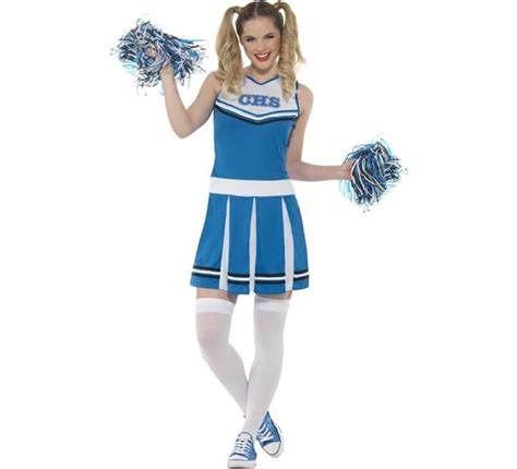 Costume Blu Cheerleader Per Una Donna