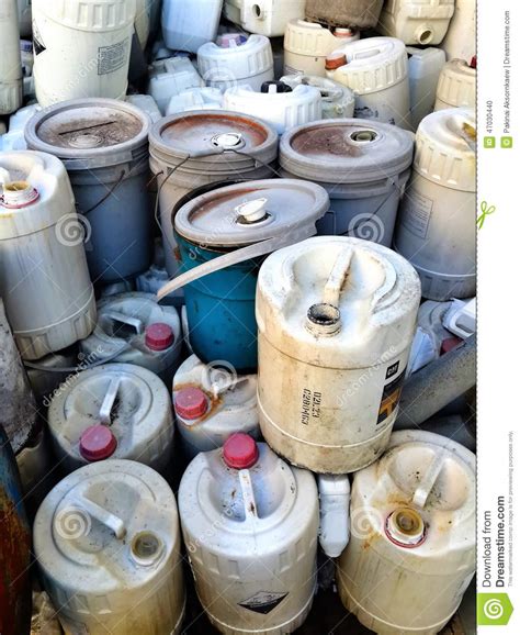 Old Plastic Gallon Plastic Barrels Of Toxic Waste Plastic Container