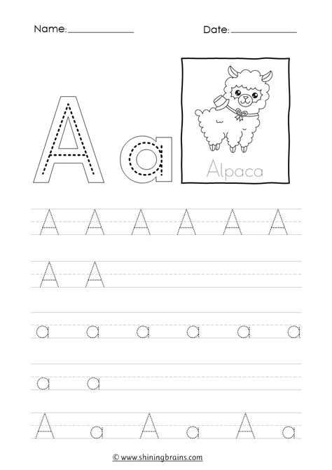 Tracing Letter A A Worksheets A Alphabet Tracing