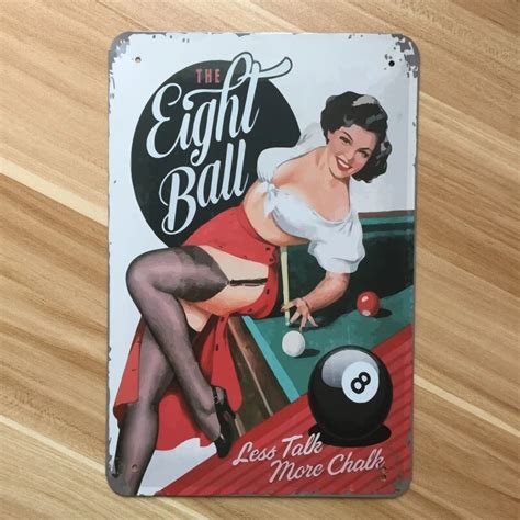 Ua 0045 Sexy Lady And Ball Metal Tin Signs Vintage Home Decor For Bar