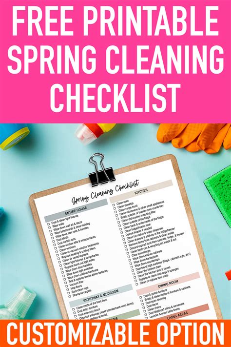 Spring Cleaning Checklist Free Customizable Printable List Included