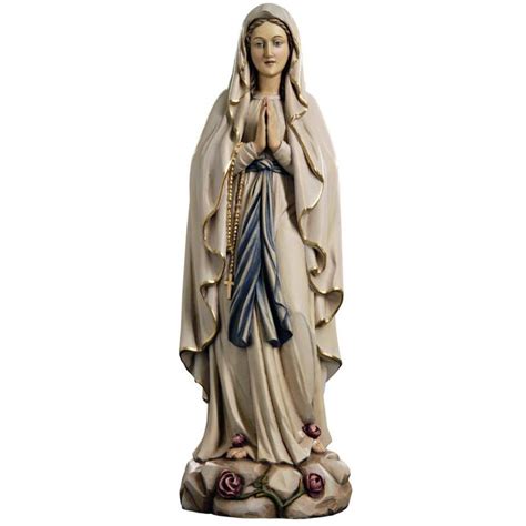 Our Lady Of Lourdes Wood Carved Statue Available In 8 Sizes From 30cm