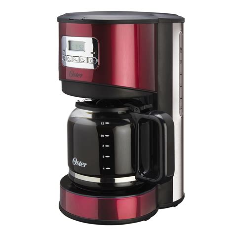 Oster 12 Cup Programmable Coffee Maker Red Stainless