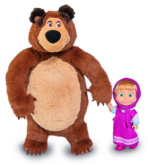 Masha And The Bear Jada Toys Masha Plush Set With Bear And Doll Toys