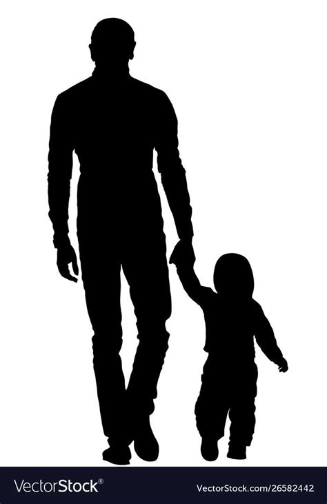 Young Father And Son Holding Hands Walking On The Street Parent Spend