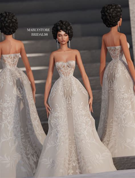 Bridal98 Mably Store Sims 4 Wedding Dress Sims 4 Dresses Sims 4
