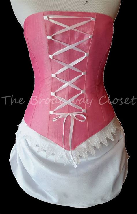Custom Pink Corset With White Adjustable By Thebroadwaycloset Pink