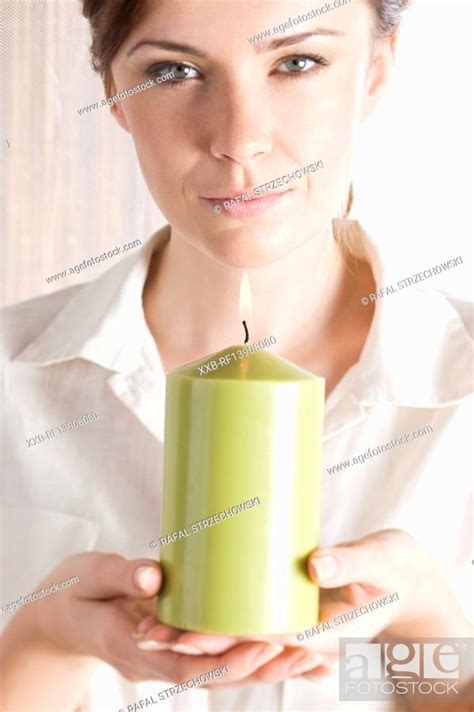 Woman Holding Candle Stock Photo Picture And Royalty Free Image Pic