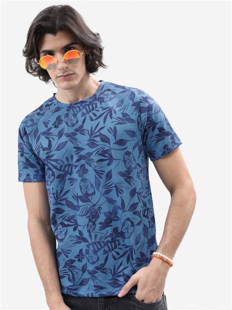 Buy Ketch Blue Printed Round Neck T Shirt For Men Online At Rs319 Ketch