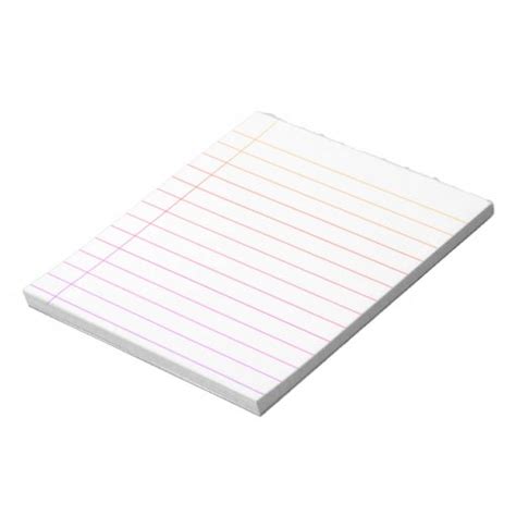 Diy Custom Notebook Paper Block Color Thin Lines Notepad Zazzle