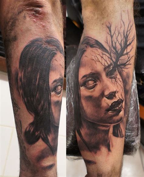 Woman With Tree Dark Tattoo Horror Tattoo Women