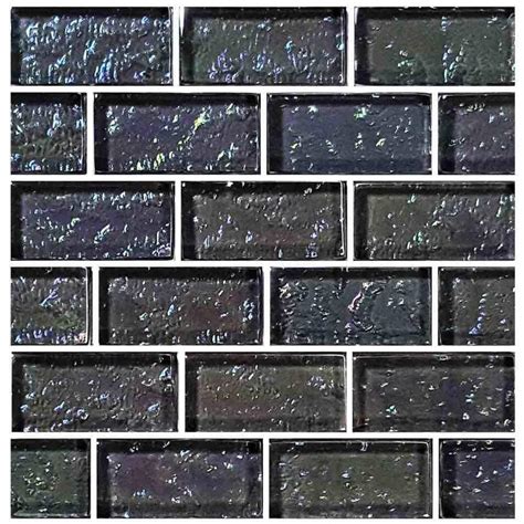 Iridescent Clear Glass Pool Tile Charcoal 1 X 2 Mineral Tiles