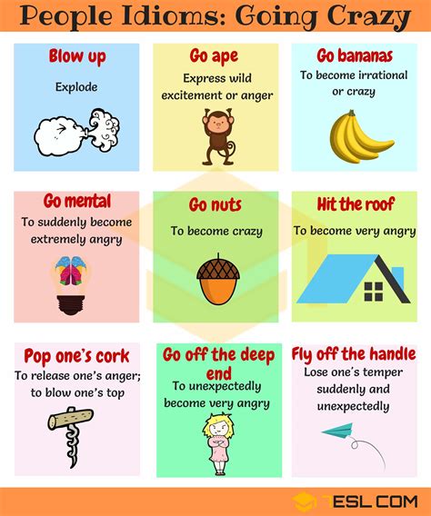 Crazy Idioms 15 Useful Phrases And Idioms For Going Crazy 7 E S L