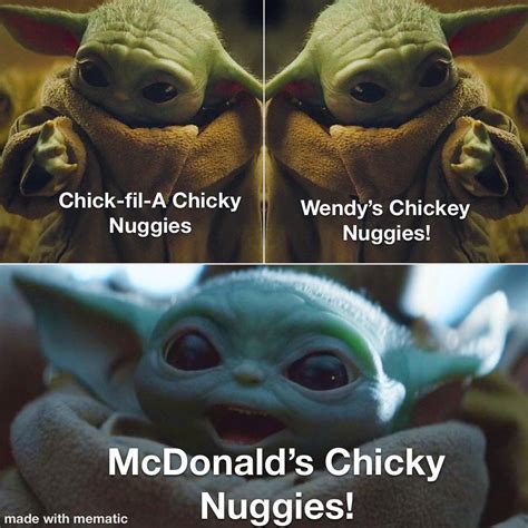 Be careful eating chicky nuggies around grogu baby yoda. Baby Yoda Nuggies - Movie Wallpaper