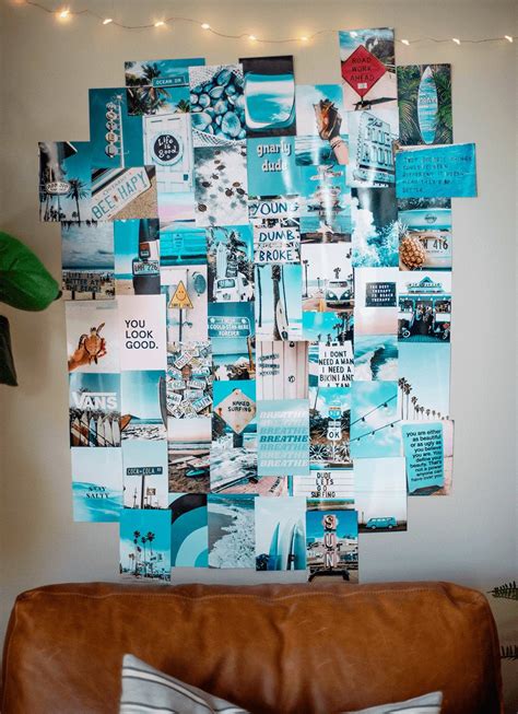 Light Blue Wall Collage Kit Digital Wall Collage Blue Walls Beach My