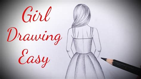 How To Draw A Girl Easy Back Side Drawing Of A Girl Easy Step By Step