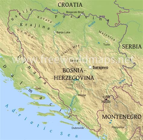 Where Is Bosnia On A Map World Map