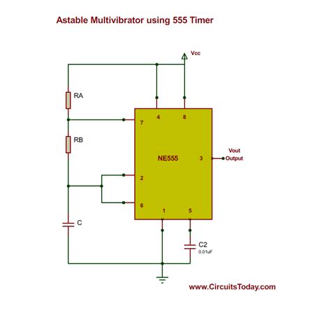 555 Timer Ic Schematic Diagram Metronome Using Astable Mode Of 555
