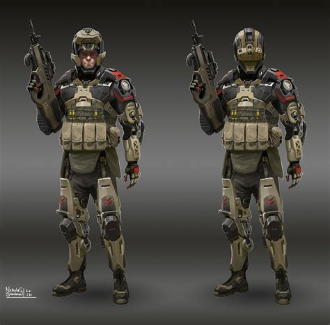 Exo Suits Nicholas Stohlman Sci Fi Armor Sci Fi Concept Art Combat