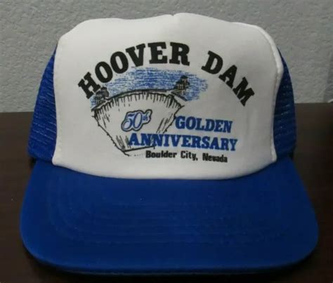 Vintage 1986 Hoover Dam 50th Anniversary Mesh Trucker Hat Boulder