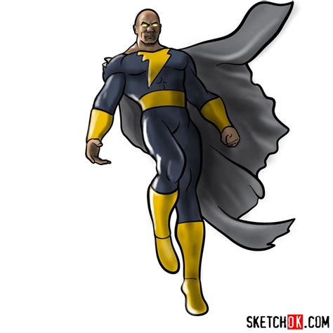 How To Draw Black Adam Sketchok Step By Step Drawing Tutorials