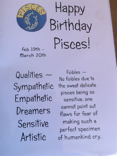Paper And Party Supplies Pisces Zodiac Sign Birthday Card Birthday Cards