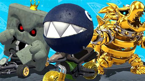 golden dry bowser chain chomp and whomp king in mario kart 8 mushroom cup 4k60fps youtube