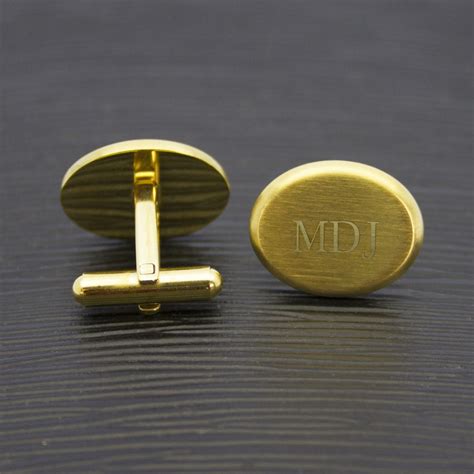 Personalised Brushed Gold Oval Cufflinks Love My Ts