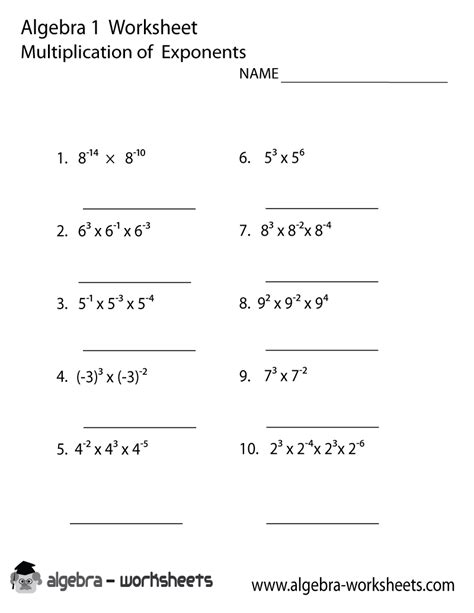 Multiply And Divide Exponents Worksheet