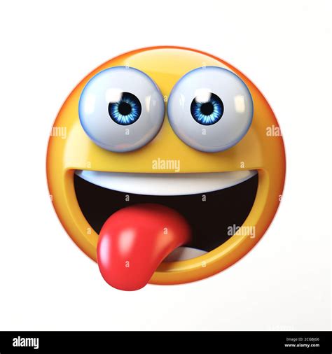 Emoji Isolated On White Background Smiling Face Emoticon With Stuck