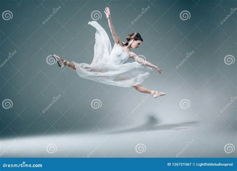 Elegant Ballet Dancer Jumping Stock Image Image Of Jump Female