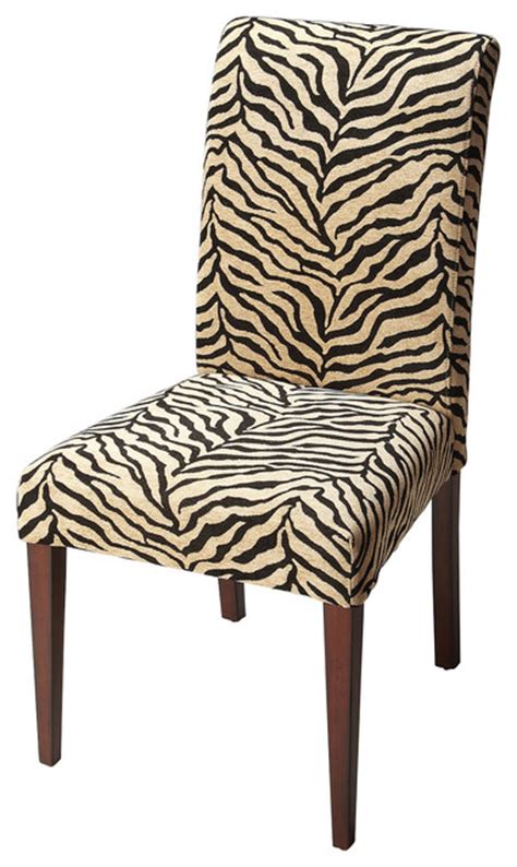 Magical, meaningful items you can't find anywhere else. Zebra Print Fabric Parsons Chair - Contemporary - Dining ...