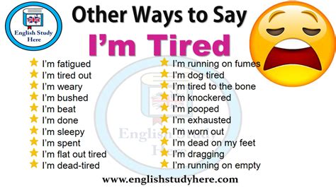 Different Ways To Say Im Tired In Speaking Archives English Study Here