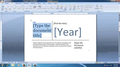 Microsoft Word 2007 Insert Page Options Part 7 Youtube
