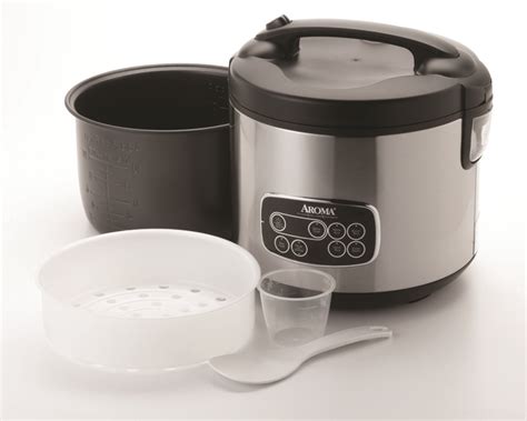 Aroma ARC 3000SB 20 Cup Cooked Digital Cool Touch Rice Cooker Food
