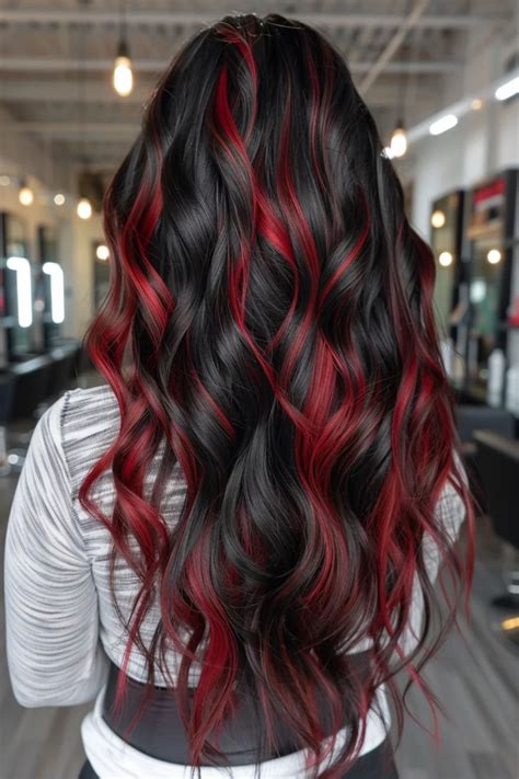 28 Red Highlights On Black Hair Hairstyles That’ll Have Everyone Asking