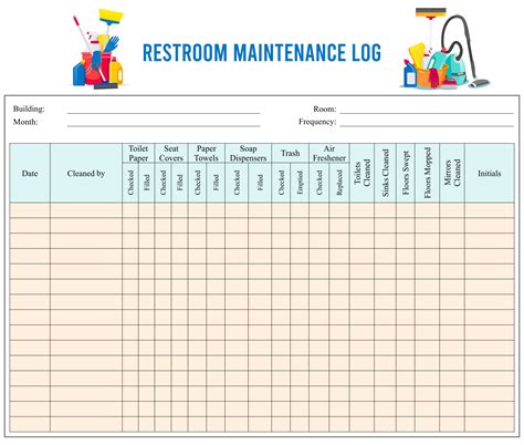 Toilet Cleaning Checklist Template Free Printable Templates